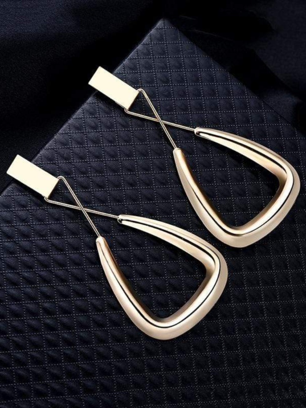 Womens Gold‎ Long Stem Statement Earrings